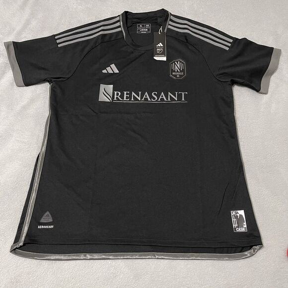 adidas Other - Nashville Jersey Mens XL Black Authentic Away Kit Adidas MLS Soccer Johnny Cash
